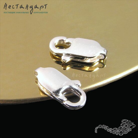 Замок-лобстер Sterling Silver (12x4,3 мм), Размер: 12x4,3 мм, изображение 3