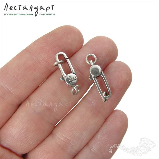 Замок-лобстер с кольцами Gucci Sterling Silver 22 мм, изображение 2