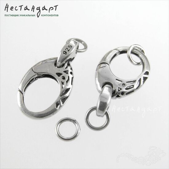Замок-карабин с кольцами Impression Sterling Silver 30 мм