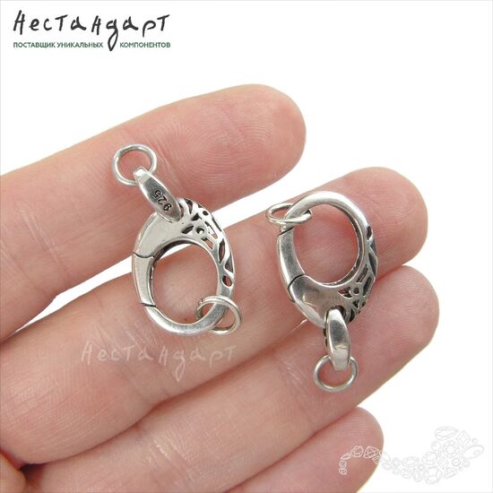 Замок-карабин с кольцами Impression Sterling Silver 30 мм, изображение 2
