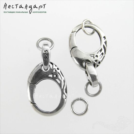 Замок-карабин с кольцами Impression Sterling Silver 30 мм, изображение 4