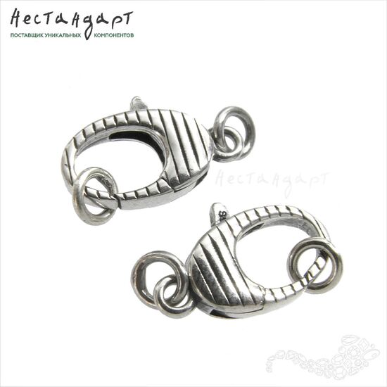 Замок-карабин с кольцами Construct Sterling Silver 22 мм