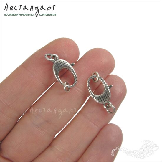 Замок-карабин с кольцами Construct Sterling Silver 22 мм, изображение 2