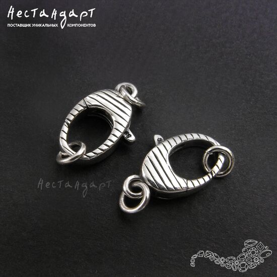 Замок-карабин с кольцами Construct Sterling Silver 22 мм, изображение 3