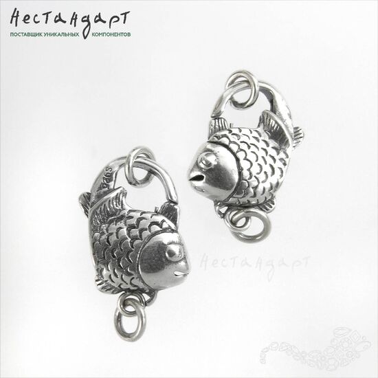Замок-карабин с кольцами Koi Carp Sterling Silver 24 мм, изображение 3