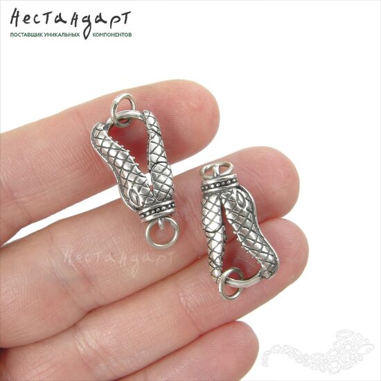 Декоративный замок с кольцами Uroboros Sterling Silver 29х12 мм, изображение 2