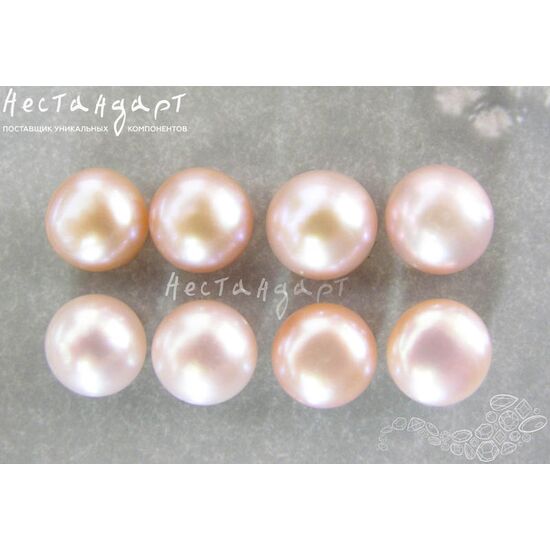 Жемчуг натуральный полусверленный Pale pink 9,5-10 мм (пара), изображение 3