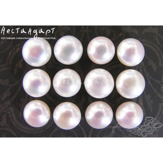 Жемчуг натуральный полусверленный White 9-10 мм (пара)