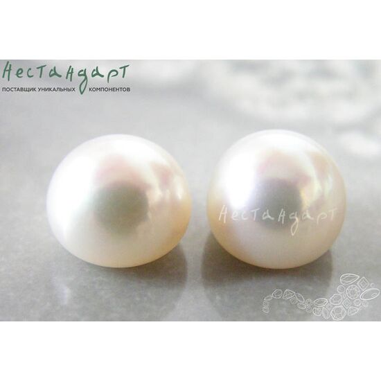 Жемчуг натуральный полусверленный White 9-10 мм (пара), изображение 4