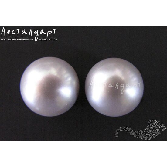 Жемчуг натуральный полусверленный Gray 9-10 мм (пара)