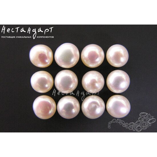 Жемчуг натуральный полусверленный белый 6-6.5 мм (пара)