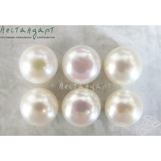 Жемчуг натуральный полусверленный Iridescent White 10-11 мм (пара), изображение 2