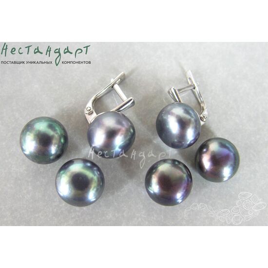 Жемчуг натуральный полусверленный Iridescent Black 11-11,5 мм