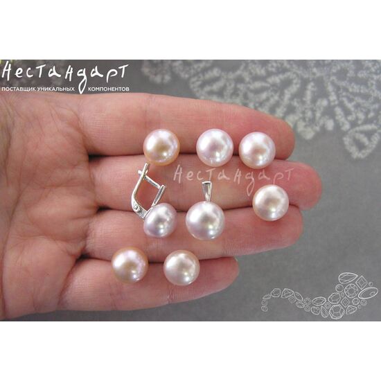 Жемчуг натуральный полусверленный Majestic Rose 10,5-11 мм (пара), изображение 4