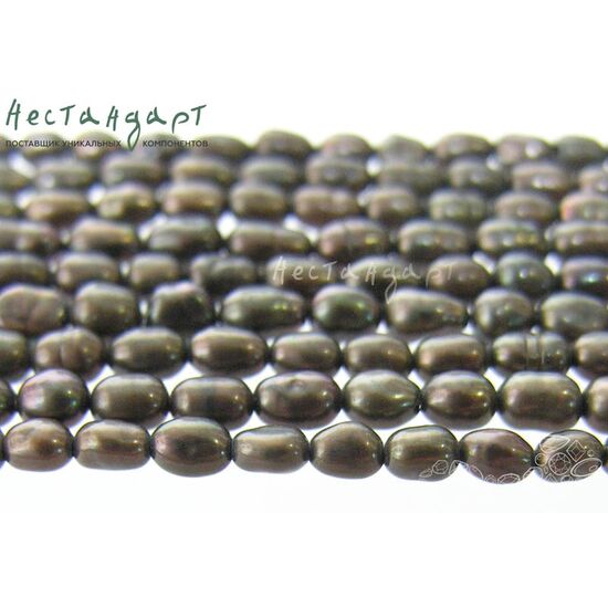 Жемчуг натуральный Rice Marshland 3,5-5 мм (нить 19 см), изображение 2