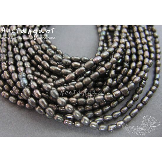 Жемчуг натуральный Rice Marshland 3,5-5 мм (нить 19 см), изображение 3