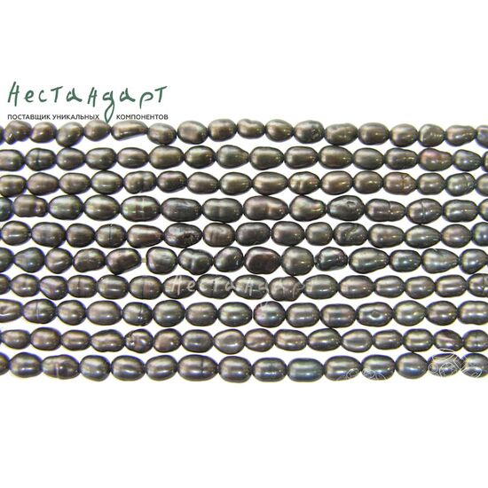 Жемчуг натуральный Rice Marshland 3,5-5 мм (нить 19 см), изображение 4