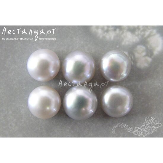 Жемчуг натуральный полусверленный Steel Gray 7,5-8 мм