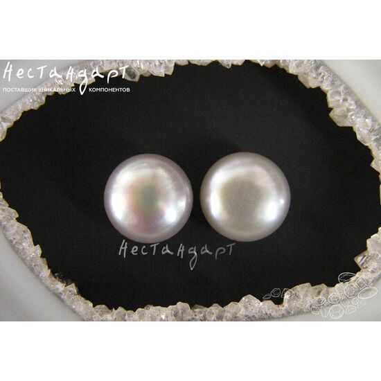 Жемчуг натуральный полусверленный Steel Gray 7,5-8 мм, изображение 2