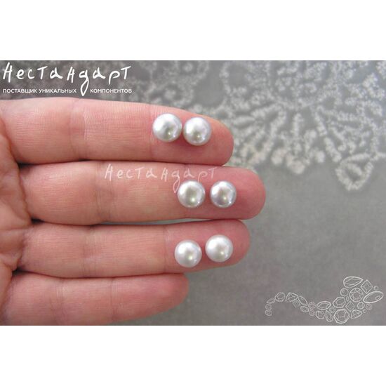 Жемчуг натуральный полусверленный Steel Gray 7,5-8 мм, изображение 3