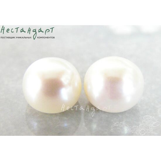 Жемчуг натуральный полусверленный Creamy White 7-7,5 мм (пара), изображение 2