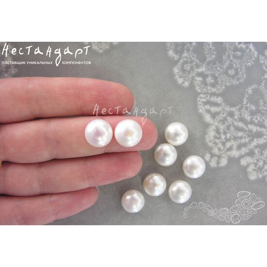 Жемчуг натуральный полусверленный White 11-11,5 мм, изображение 3