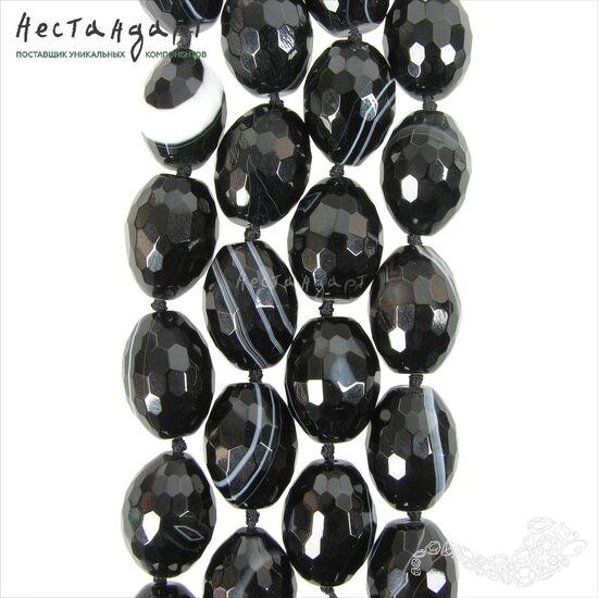 Агат облагороженный черный Chanel Style 20х15 мм, изображение 4