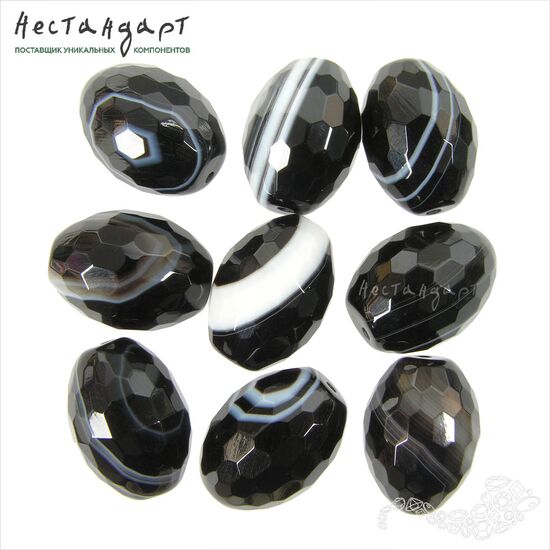 Агат облагороженный черный Chanel Style 20х15 мм, изображение 5