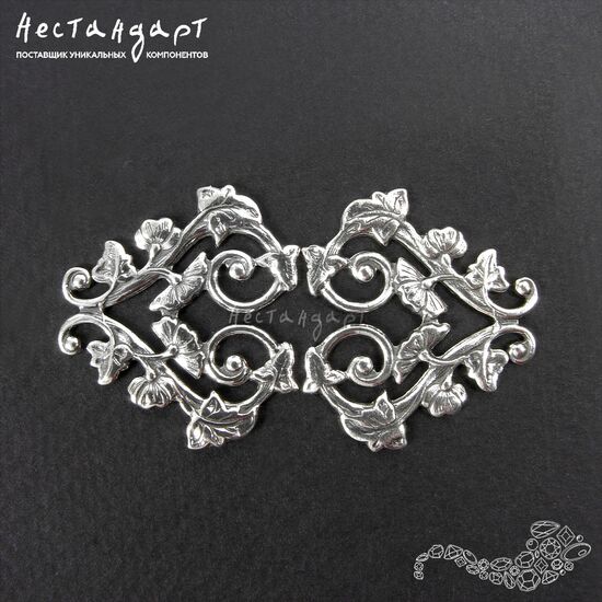 Коннектор-подвеска Floral Artdeco Sterling Silver 26х29 мм, изображение 3