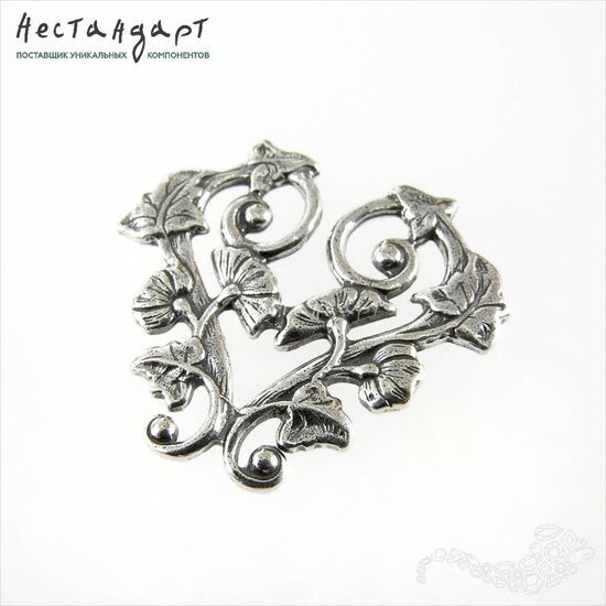 Коннектор-подвеска Floral Artdeco Sterling Silver 26х29 мм, изображение 5