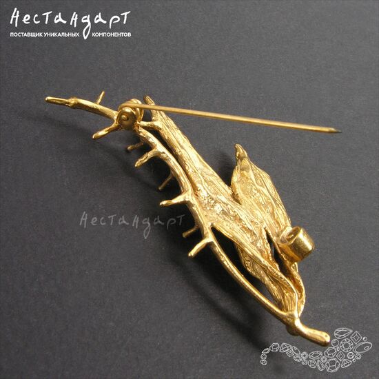 Основа для броши Cinorrodi Gold Plated 54х38 мм, изображение 4