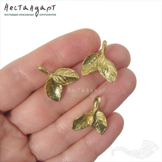 Бейл-держатель для кулона Herbe латунь 20х17 мм, изображение 3