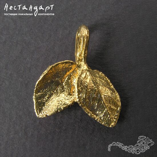 Бейл-держатель для кулона Herbe латунь 20х17 мм, изображение 4