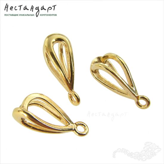 Бейл-держатель для кулона Beautiful Gold Plated 16х5 мм, изображение 3