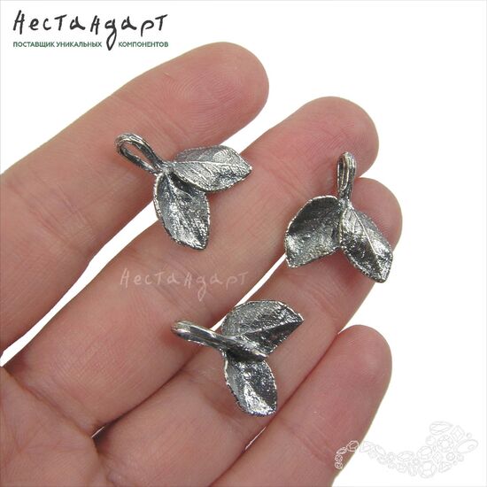 Бейл-держатель для кулона Herbe Silver Plated 19х17 мм, изображение 3