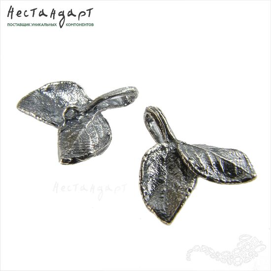 Бейл-держатель для кулона Herbe Silver Plated 19х17 мм, изображение 4