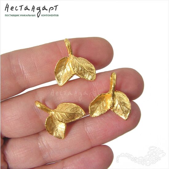 Бейл-держатель для кулона Herbe Gold Plated 19х17 мм, изображение 3
