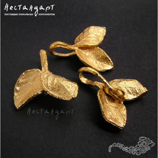 Бейл-держатель для кулона Herbe Gold Plated 19х17 мм, изображение 4