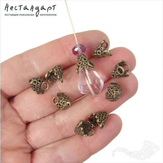 Конусовидные чашечки Bubbles Patina Bronze 9 мм, изображение 2