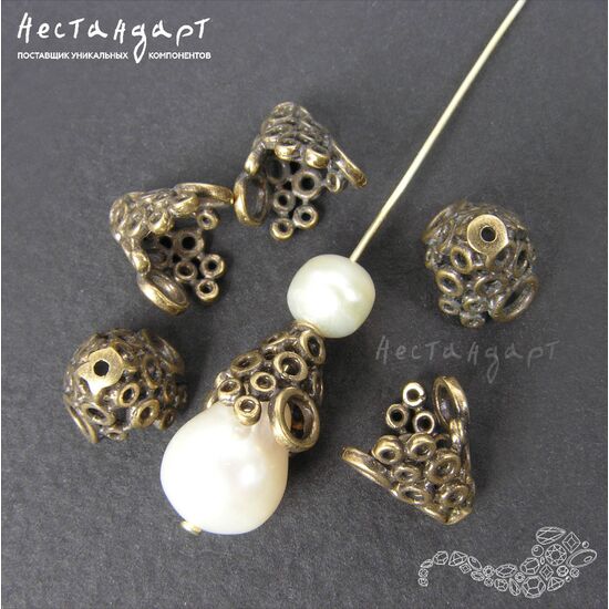 Конусовидные чашечки Bubbles Patina Bronze 9 мм, изображение 3