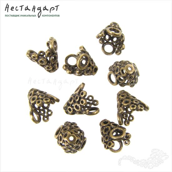 Конусовидные чашечки Bubbles Patina Bronze 9 мм, изображение 4