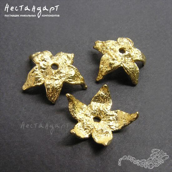 Чашечки для бусин Potentilla латунь 15х5 мм, изображение 3