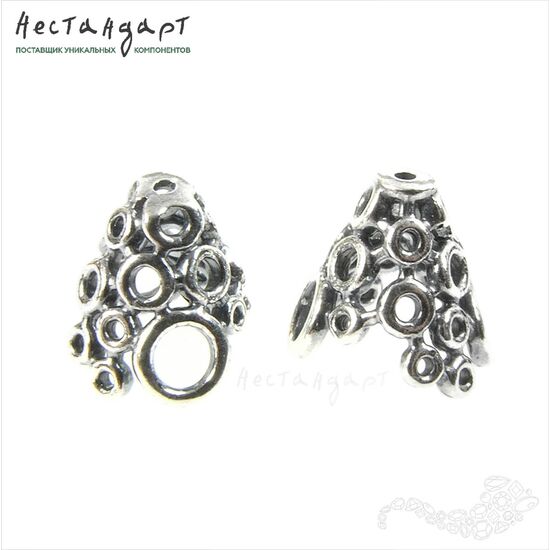 Конусовидные чашечки Bubbles Silver Plated 9 мм