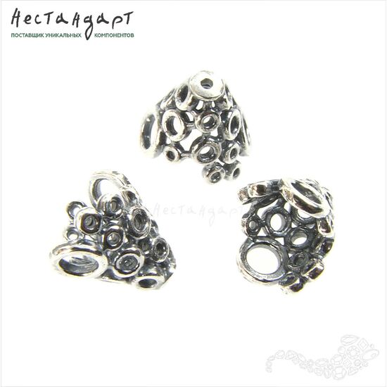 Конусовидные чашечки Bubbles Silver Plated 9 мм, изображение 4