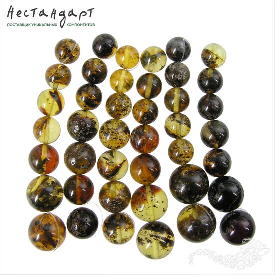 Янтарь натуральный Grade Ball 7-13 мм (уп. 7 шт), изображение 3