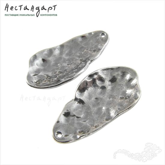 Подвеска Knocked Oval Silver Plated 31х17 мм, изображение 5