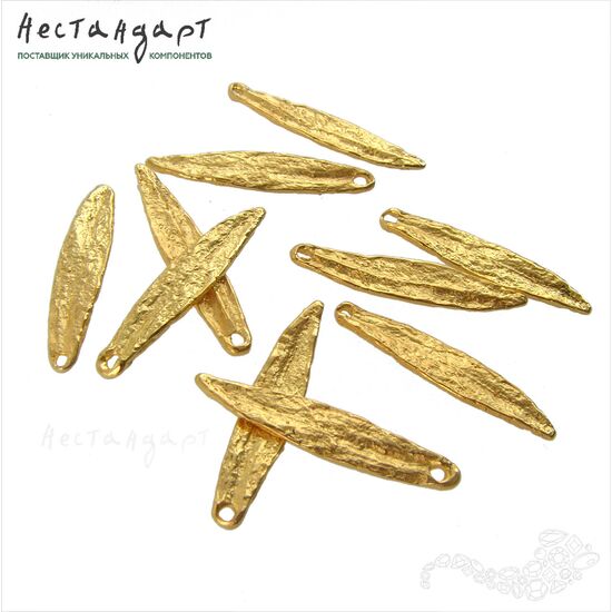 Подвеска Willow Leaf Gold Plated 25х5 мм, изображение 5