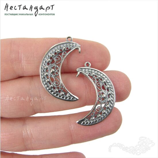 Подвеска-коннектор Moon Silver Plated 29х18 мм, изображение 3