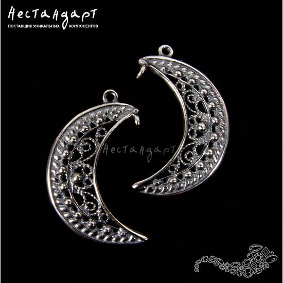 Подвеска-коннектор Moon Silver Plated 29х18 мм, изображение 4