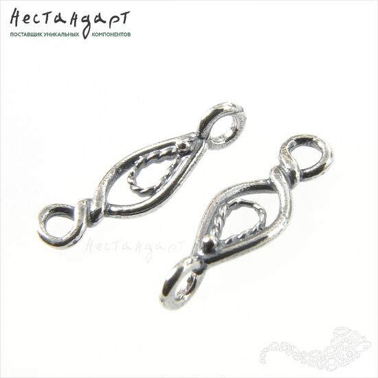 Коннектор Filigree Links Silver Plated 17х6 мм